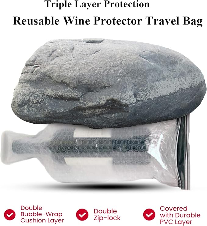alitade Reusable Wine Bag - 10Packs Wine Bottle Travel Protector for Travel Glass Bottle Bags,Double Layer Bubble Cushioning Wrap Suit for Airplane Car Cruise Protection Luggage Leak-proof