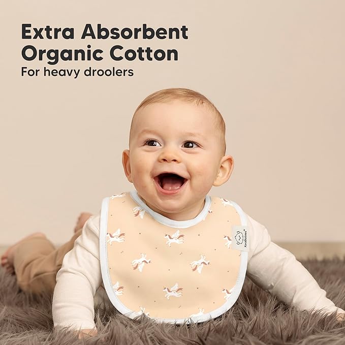 8-Pack Organic Baby Bibs for Boys, Girls - Soft Cotton Drooling and Teething Bibs for Baby Girl & Boy, Extra Absorbent, Easy to Clean & Put On for Toddler, Newborn, Infant 0-24 Months (Lunaris)