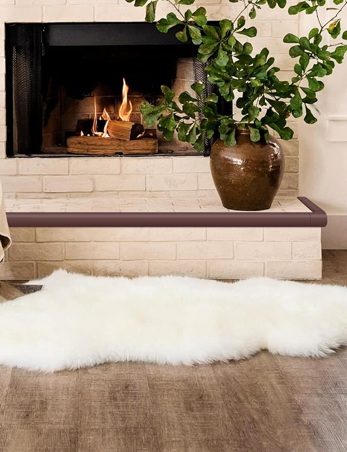 Arinbeb Foam Corner Protector for The Fireplace Hearths Edge and Corner Guard, with Retardant Materials Foam Safety Bumpers Baby Proofing (Coffee)
