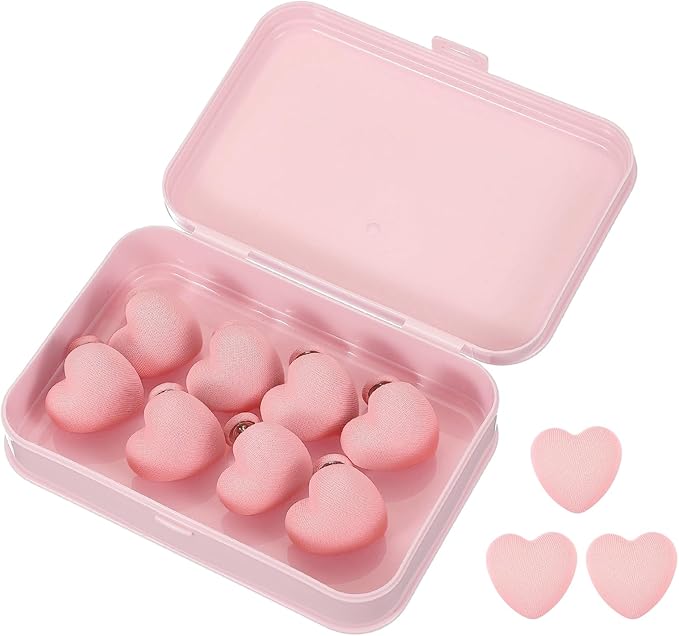 uxcell 8 Pcs Duvet Cover Pins to Hold Comforter Inside, Duvet Clips with Soft Fabric Material for Quilt Cushions Curtains, Light Pink (Heart)