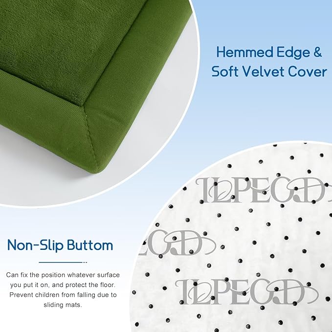 Baby Play Mat for Floor Nursery Muscle Mat Area Playroom Rug 39"x59" Memory Foam 1.3" Thick Crawling Mat for Babies,Toddlers, Infants,Kids (Moss Green)