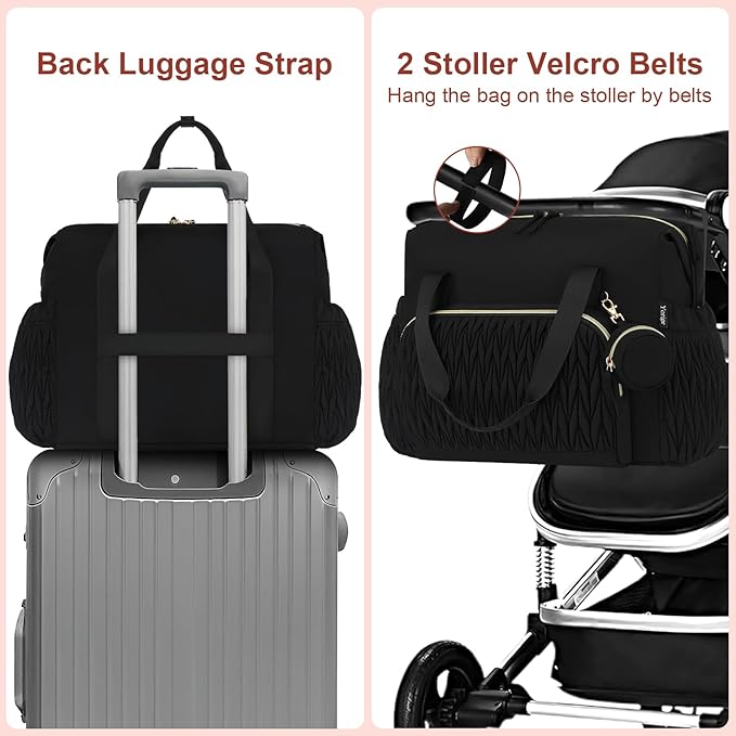 Yorige Diaper Tote Bag for Baby 6pcs, Large Mom Hospital Bags with Changing Pad Pacifier Case for Labor Delivery Boy Girl