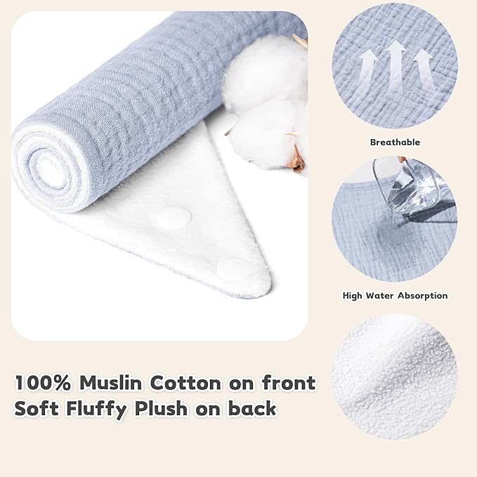 Susurration Muslin Baby Drool Bibs 6Pack Soft Triangular Adjustable Baby Bandana Bibs for Unisex Baby Girls & Boys