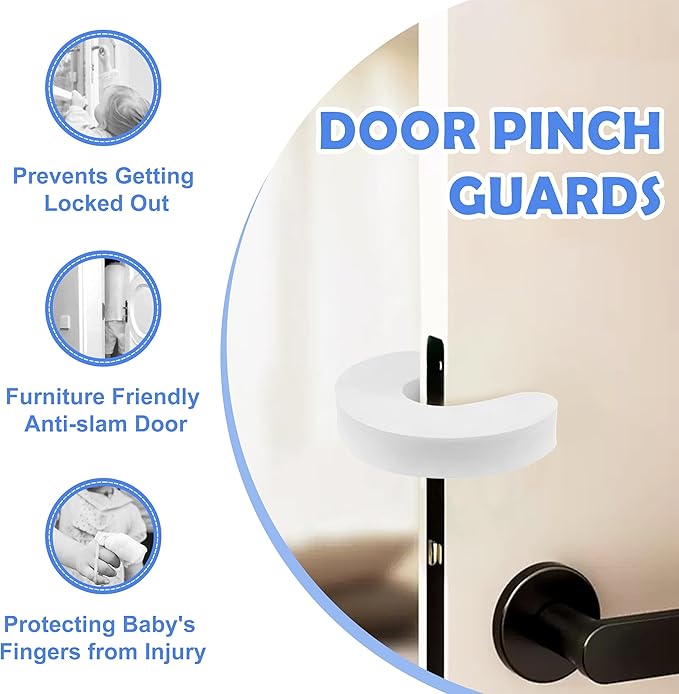 10 Pack Door Pinch Guards for Kids, Door Slam Stopper, Thick Door Finger Pinch Guard That Prevents Doors from Slamming and Baby from Getting Trapped