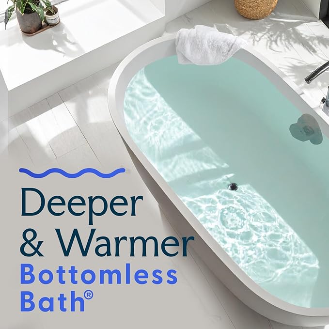 SlipX Solutions Bottomless Bath, Essential Overflow Drain Cover for Bathtub, Best Bath Accessories for Women, Adds Inches of Water to Your Tub for Deeper Soak, 4" Diameter, Bronze