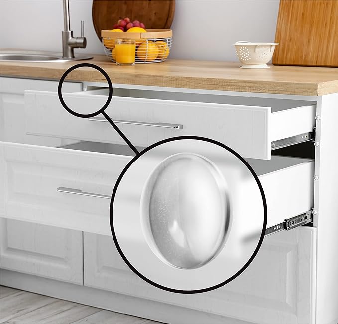 Slipstick Premium Cabinet Door Bumpers 1/2” Round Clear Adhesive Pads, Cabinet Stoppers, Rubber Bumpers for Drawers, Cupboards, Cutting Boards, Glass Tops, Picture Frames, Furniture, 40 Pcs Dampers