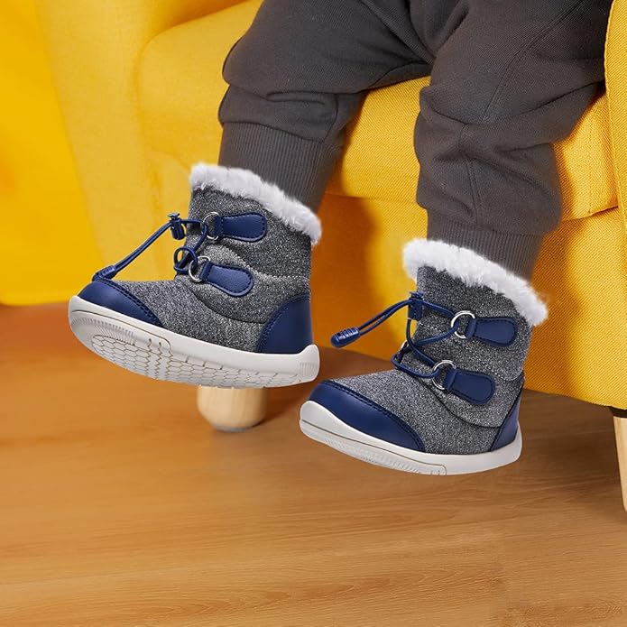 BMCiTYBM Toddler Baby Snow Boots Winter Shoes Boys Girls Cold Weather Baby Faux Fur Shoes