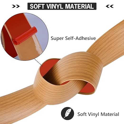 3.3Ft Floor Transition Strip Self Adhesive Vinyl Cover Floor Strip Flat Divider Transition Strip Wood Grain Design for Laminate Floor Gaps and Doorway Transitions (3.3Ft x 2 Inch, Light Brown)