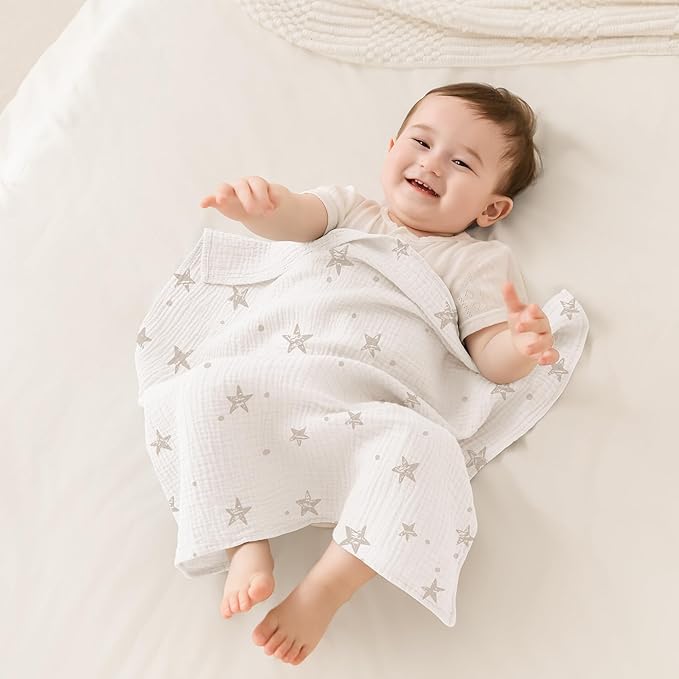 Susurration Muslin Burp Cloths for Infant Boy Girl 5 Pack, 100% Cotton Burping Cloths for Babies Burp Rags 23.6 * 23.6 inch, Baby Essentials Gifts-White