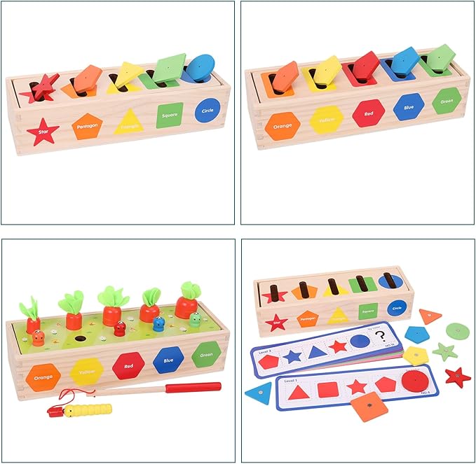 AISHUN Montessori for Toddlers, Magnetic Color Shape Sorting Matching Box,Early Learning Toys,Wooden Educational Toy, Fine Motor Skills Toys for Boys Girls (New)