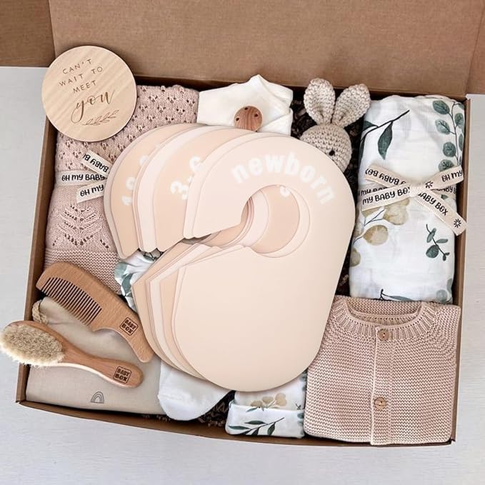 cephira baby closet dividers-double sided clothes organizer for newborn to 24 months size closthes neutral closet organizer for baby girl boy， baby clothes dividers for closet for nursery room decor
