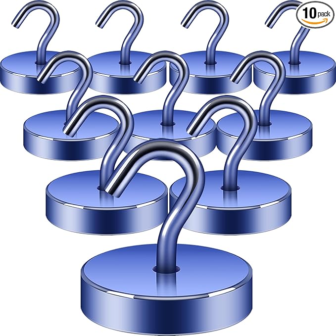 Neosmuk Magnetic Hooks, Cruise Ship Essentials, 100lb+ Heavy Duty Magnetic Hooks for Cruise Cabins, Refrigerator, Grill, Hanging, and Travel | Extra Strong Must-Haves Magnet Hook,Navyblue