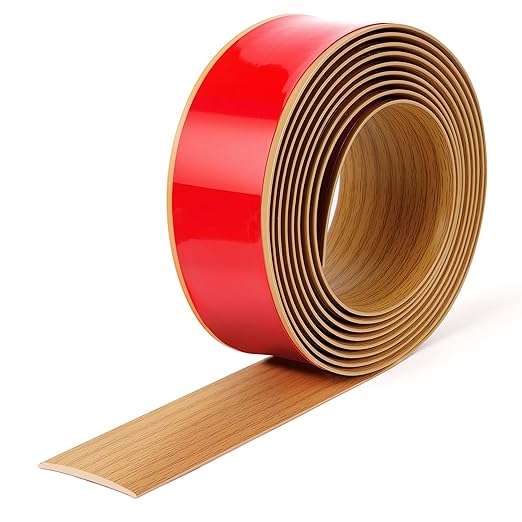 Bnell Floor Transition Strip Floor Cover Strips Self Adhesive Flooring Transitions Laminate Floor Strip Vinyl Floor Flat Divider Strip for for Joining Floor Gaps (10FT,2in, Yellow Oak)