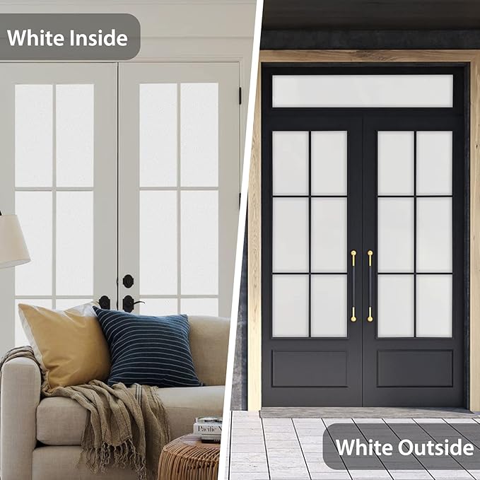 Shackcom White Total Blackout Window Film 35.4 x 78.7inches, Static Cling Window Covering, 100% Light Blocking Glass Opaque Film, Room Darkening Window Vinyl for Privacy Day Sleep Sun Blocking