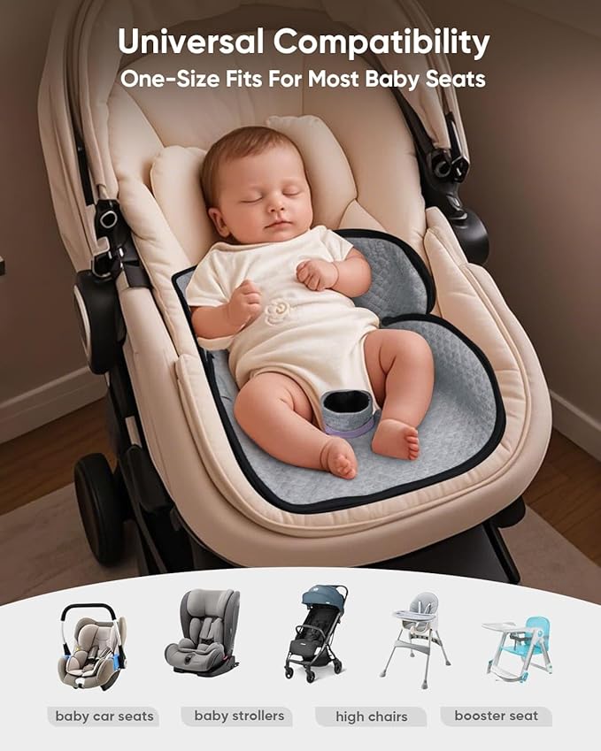 TinlyFinly 2 Pack Baby Potty Training Car Seat Protector, Waterproof Car Seat Liner for Potty Training Toilet, Baby Infant Toddler Piddle Pad Fits for Carseat, Stroller, Highchair - 2 Pack, Gray
