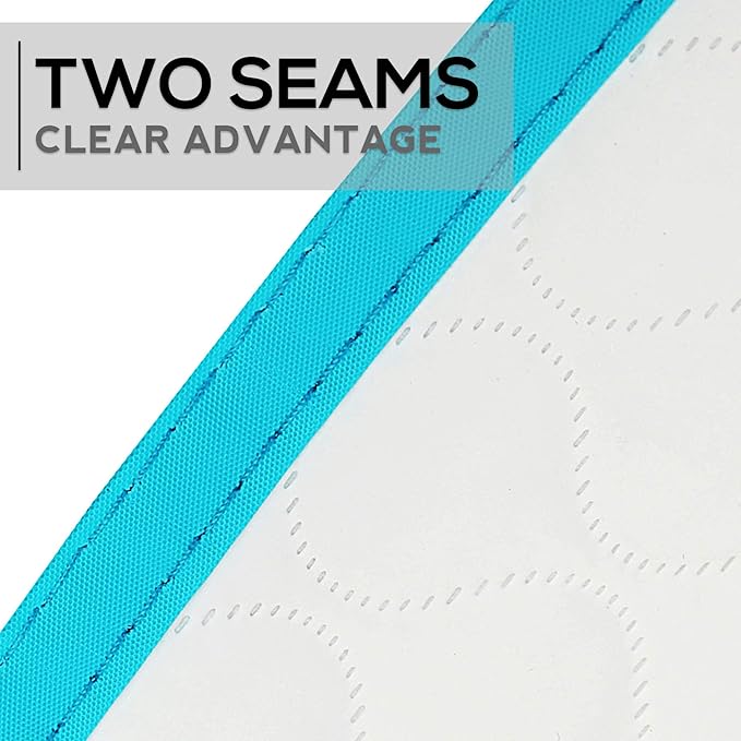 Baby Diaper Changing Mat - 31,5 x 25,5 inch Waterproof Portable Travel Changing Pad - Wipable Liners for Newborn Todlers Kids - Foldable Large Baby Nappy Changer Mat White w/Turquoise Changing mat