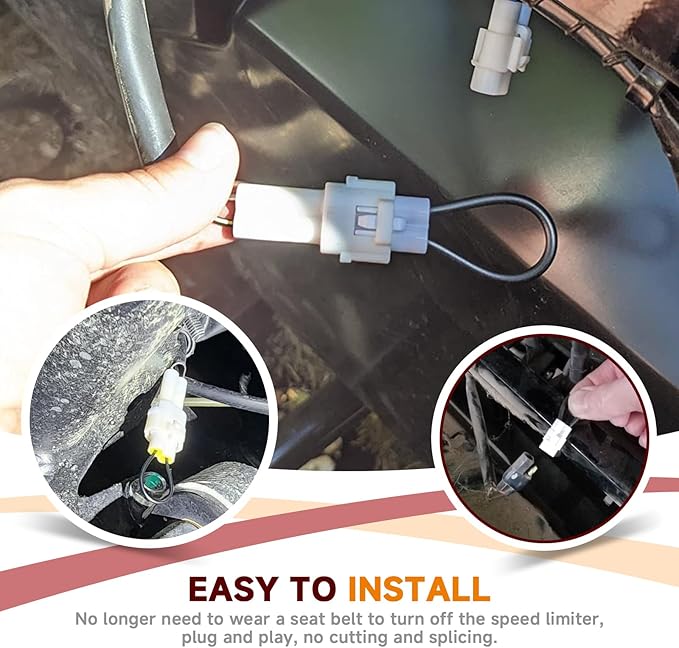 Seat Belt Bypass, Compatible with Yamaha YXZ Viking Wolverine, Kawasaki KRX Teryx Mule, Honda Pioneer 1000 – Harness Override Switch Connector Jumper Plug Clip, Plug and Play