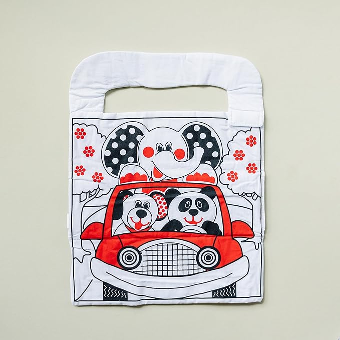 Car Toys for Babies - Infant Car Seat Toy with High Contrast Colors, Reversible Design, Baby Safe Mirror and Storage Pocket - Easy to Attach and Clean, Infant Carseat Toy