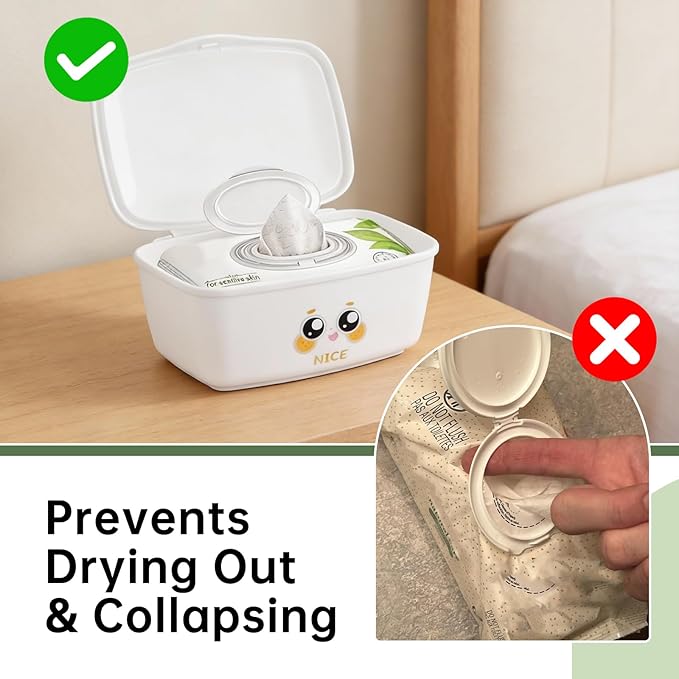 Baby Wipes Dispenser Compatible with Huggies Wipes Natural Care, Wipe Holder Wet Wipes Dispenser, Refillable Wipes Container Fit for Huggies Baby Wipes and WaterWipes for Outdoor Travel Daily Use