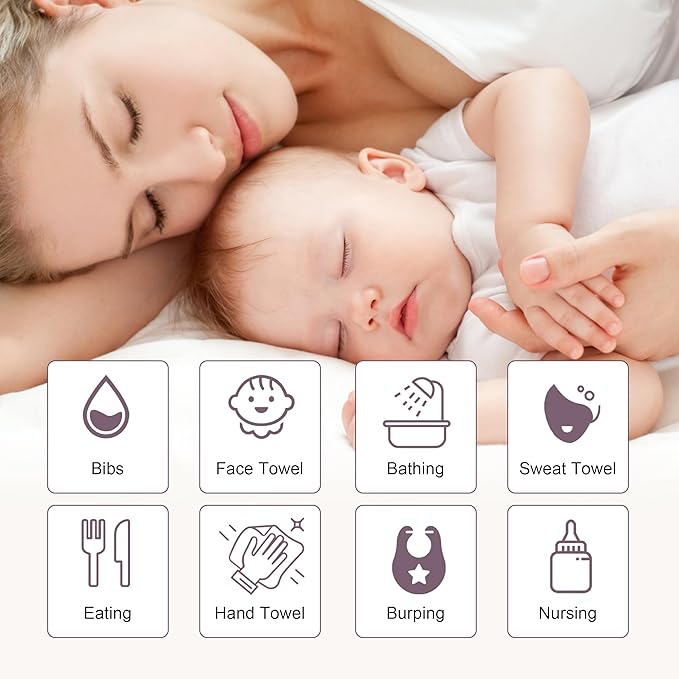 Ease Cubs Muslin Burp Cloths Large 100% Cotton Hand Washcloths for Boys & Girls, Baby Essentials Extra Absorbent and Soft Burping Rags for Newborn Registry (Honey, 12-Pack, 20" X10")