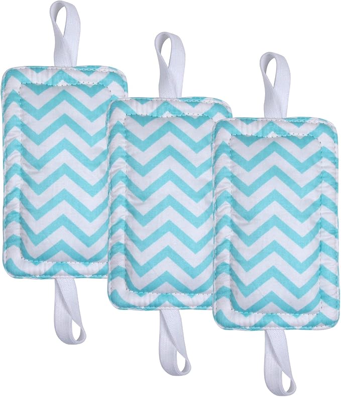 Door Silencer & Jammer - 3 Pack Noise Reducing Door Cushions - 3.25 x 5.5 Inch (Light Green Chevron)