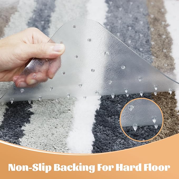 KMAT Office Chair Mat for Carpet, Computer Desk Mat,Clear Desk Chair Mat for Home Office Rolling Chair,Heavy Duty Floor Protector-Easy to Clean,Anti-Slip-36 x48 with Lip