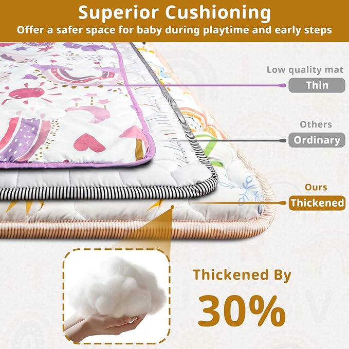 Baby Gyms Playmats for Playpen, 71"×59" Boho Rainbow Play Mat for Playpen Playyards Thicken Soft Padding Foam Playmats for Babies Toddlers Infants Baby Crawling Mat Pad Tummy Time