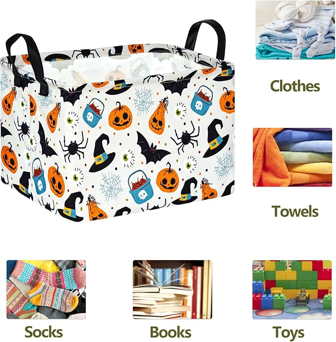 ACMUUNI Rectangle Gift Shelf Nursery Storage Basket Laundry Hamper Storage Box and Bins for Home Clothes with Handles