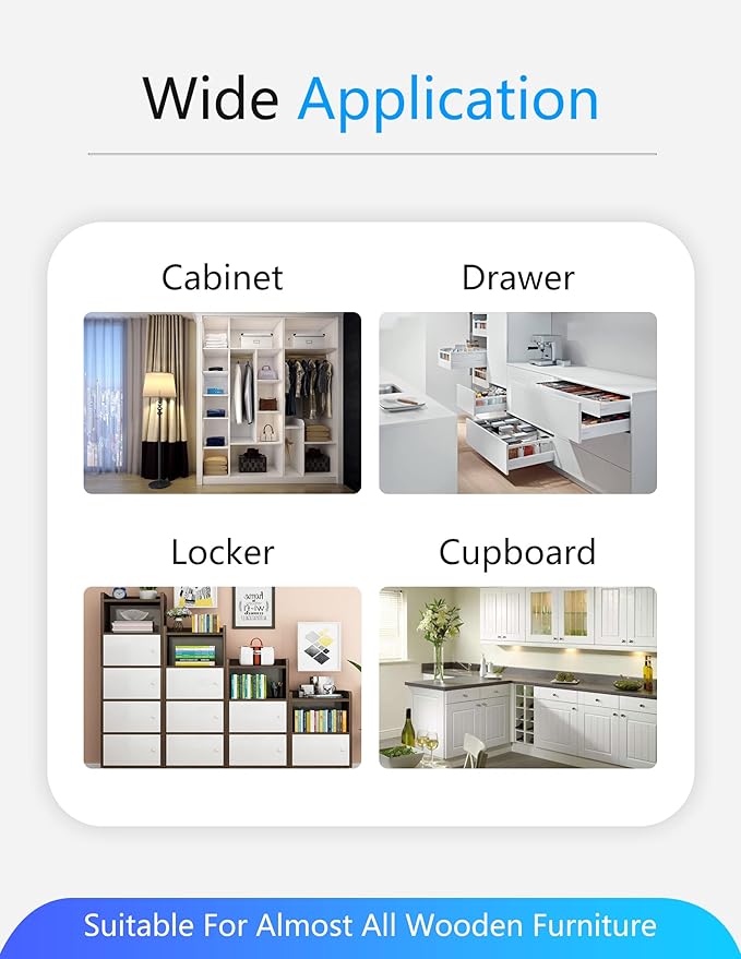SUMNEW Fingerprint Cabinet Lock, Smart Biometric, Fit for Keyless Hidden File Drawer Wardrobe, Child Safety Electric Fingerprint Lock, DIY Wooden Furniture Privacy for Home Office
