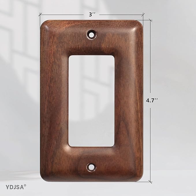 2-Pack Wood Switch Plate Covers Decorative Solid Wood Light Switch Cover for Stylish Décor