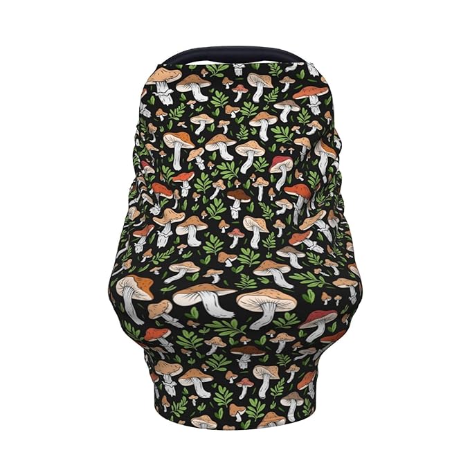 Mushroom Car Seat Canopy, Baby Breastfeeding Cover, Multi Use Baby Stroller and Carseat Cover, Boys and Girls Shower Gifts
