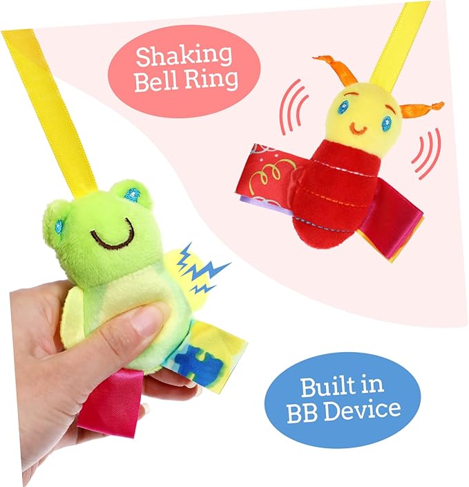 Car Seat Toys, Toys for Car Seat Crib Mobile Bed Around Rattle Bell Cartoon Insect Stroller Hanging Stuffed Wrap Spiral Safety Plush Toys for Crib Bed Stroller Car Seat Bar