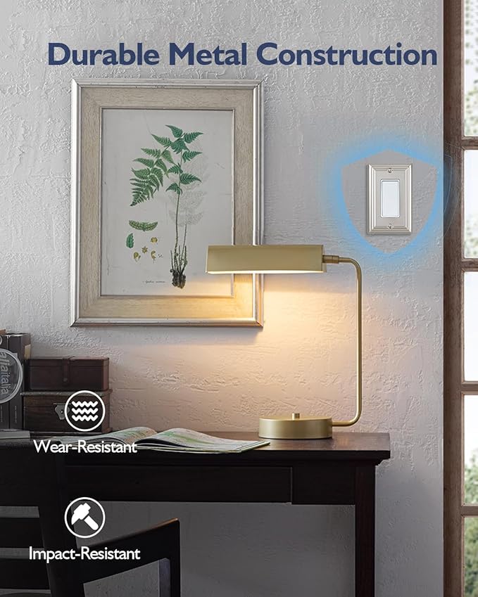 4-Pack Decorator Wall Plate, for Dimmer Switch, GFCI Outlet and Receptacal, Satin Nickel Outlet Cover, Midsize, A031 Series