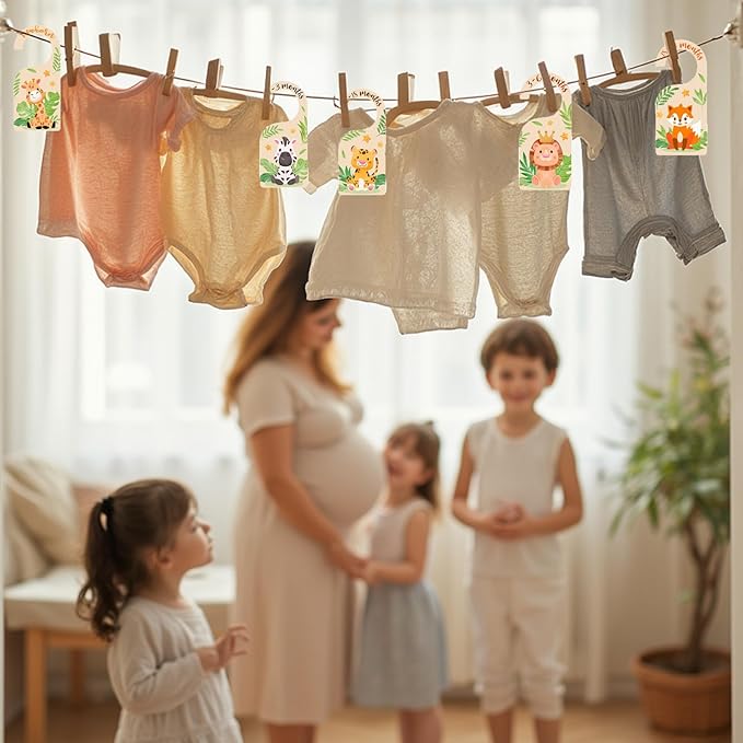 Baby Clothes Divider Wooden for Kid Closet - 8 Baby Closet Dividers Size Label for Boy & Girl, Baby Clothes Organizer Dividers - Cute Nursery Decor