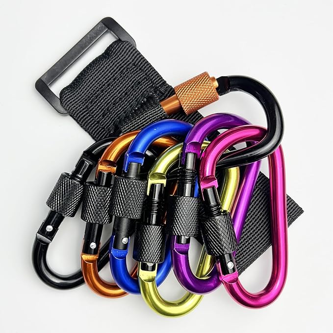 [Upgrade]Baby Stroller Hook with Locking, Carry 30 lbs per Stroller Clip, Baby Stroller Accessories & Car Seat Hook for Hanging Diaper Bag, Golf, Shopping and Pet Cart (2 Pcs + Nylon + Red)