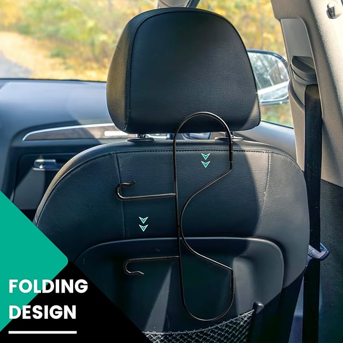 Folding Design Hat Rack For Car, Cowboy Hat Holder For Truck SUV Car(keep Hat Shape), Automotive Seat Back Hard Hat Holder Car Clothes Hanger, Cowboy Hat Organizer for Automotive Travel