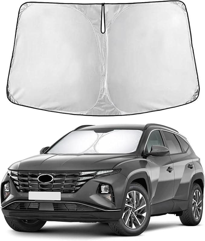 Econour Windshield Sun Shade for Hyundai Tucson 2022–2023 2024 2025 2026, Car Windshield Sun Shade & Window Cover, Reflective UV Heat Blocker, Foldable Sun Shade for Car Windshield, Car Accessories