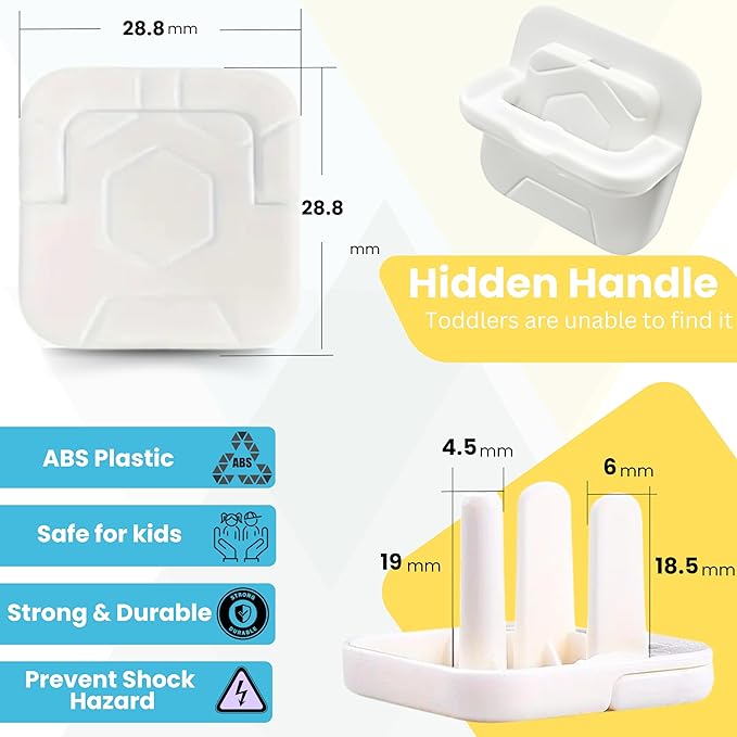 Outlet Covers Baby Proofing with Pull Handle - Plug Covers Baby Proofing- White Baby Proof Outlet Covers 3 Prong Child Proof Outlet Cover (White, 10 Count)
