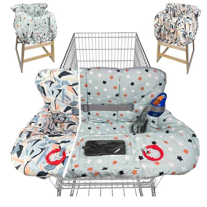 Shopping Cart Cover for Baby and Toddler, Waterproof Grocery Cart and High Chair Cover, Soft Padded Cart Cover for Babies, Universal Fit for Costco, Target and Restaurant High Chairs