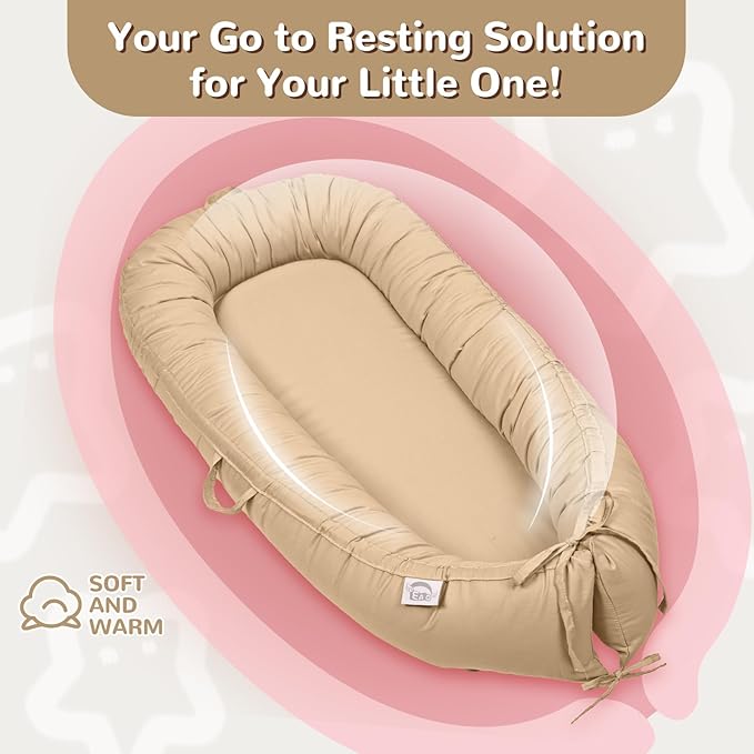 EAQ Baby Lounger, Infant Lounger for Newborn,Portable Baby Nest Cover Breathable & Soft, Newborn Essentials