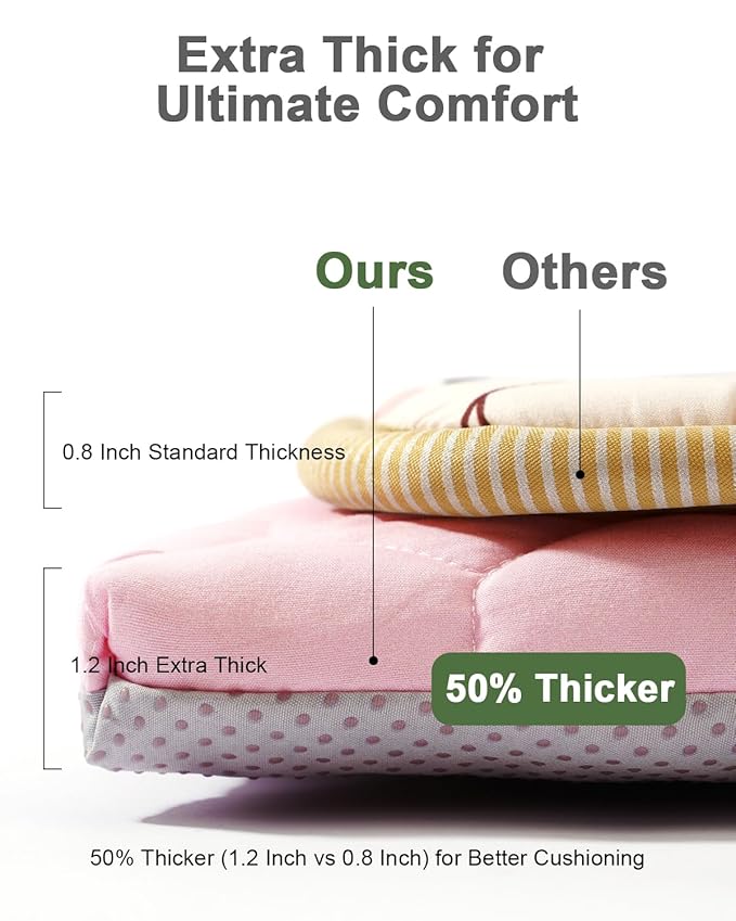 TINYHARBO Premium Foam Baby Play Mat 50" x 50" with Removable Cover, Extra Thick Padding Playpen Mat, Non-Slip Floor Mat, Stylish & Easy to Clean for Crawling Baby, Infants & Toddlers, Pink