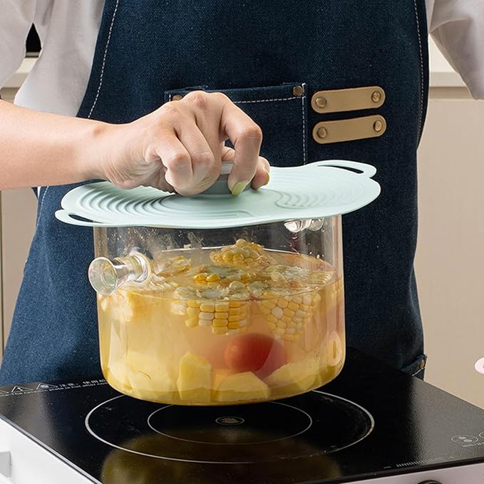 MIWOGA 5 Pack Silicone Lids for Bowl, Microwave Splatter Cover, 5 Sizes Reusable Heat Resistant Suction Lids Fits, Bowls, Plates, Pots, Pans, Skillets, Stove Top, Cups, Oven, Fridge Dishwasher Safe