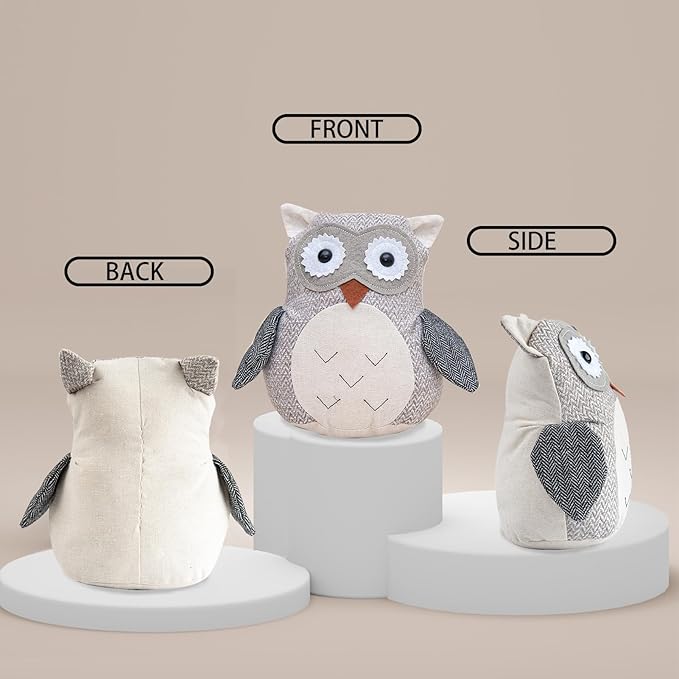 Marwood Cute Door Stopper Decorative Door Stops for Home and Office, Owl Weighted Interior Doorstop Fabric Stuffed Animal Door Stopper Floor Decorative