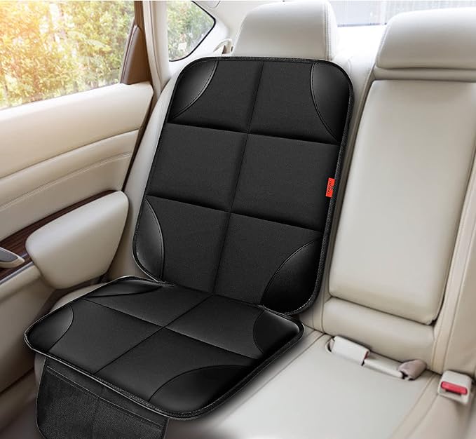 XHYANG Car Seat Protector 1 Pack Car Seat Cushion Mat Thickest Padding,Waterproof 600D Fabric Car Seat Covers for Non-Slip Backing Mesh Pockets for Baby and Pet (Blue, 2 Pcs)