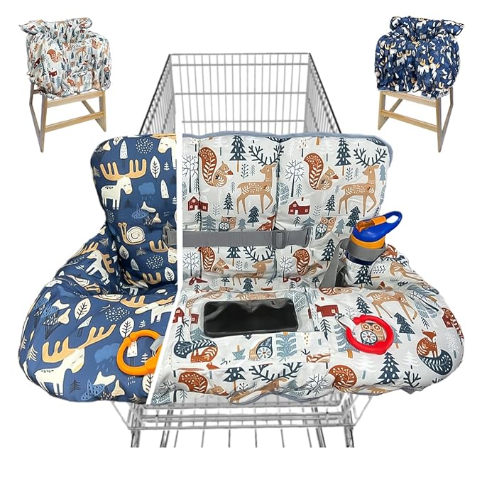 Shopping Cart Cover for Baby and Toddler, Waterproof Grocery Cart and High Chair Cover, Soft Padded Cart Cover for Babies, Universal Fit for Costco, Target and Restaurant High Chairs