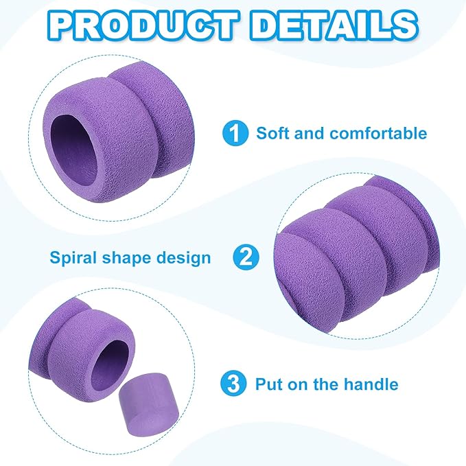 PATIKIL EVA Foam Door Handle Cover, 6 Pcs Anti-Collision Door Knob Spiral Covers Door Handles Protective Safety Cover Guard Sleeve for Bedrooms Bathrooms Offices Furniture, Purple