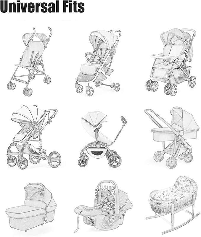 PandaEar 2 Pack Mosquito Net for Strollers, Universal Baby Bug Net for Strollers, Car Seat, Bassinet, Cradle -Black
