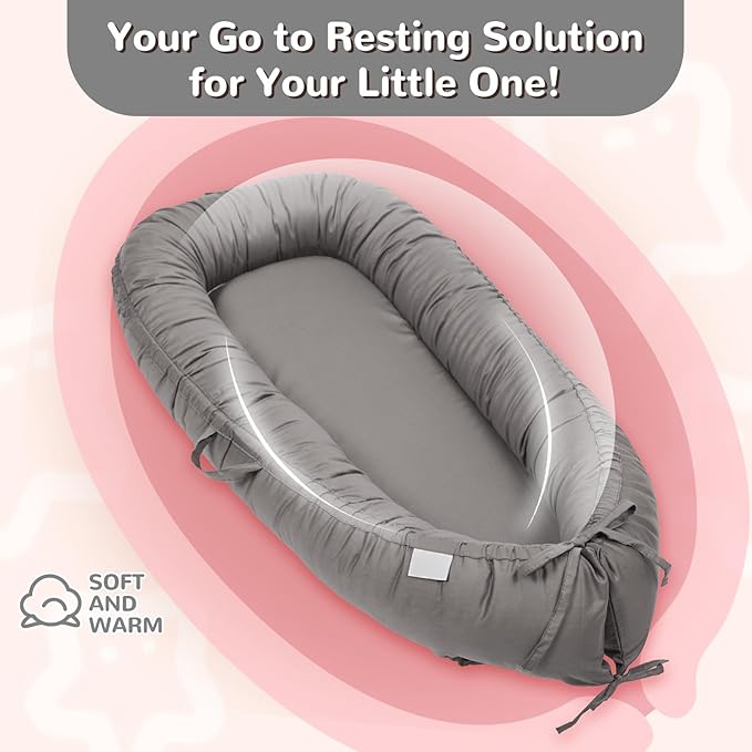 EAQ Baby Lounger, Infant Lounger for Newborn,Portable Baby Nest Cover Breathable & Soft, Newborn Essentials