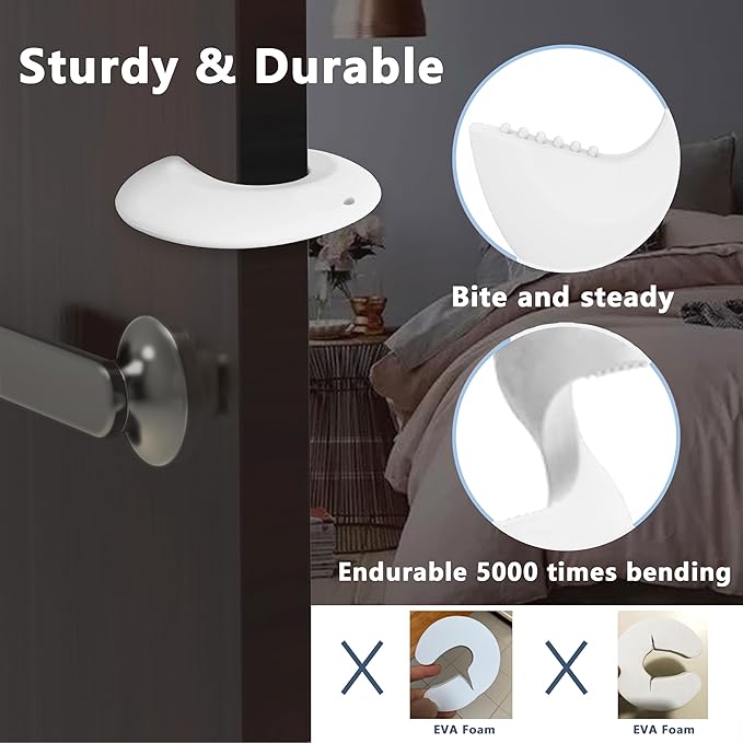 Neobay Door Pinch Guard and Door Slam Stopper, Durable Silicone Door Finger Pinch Guard, Prevents Slamming on Even Heavy Doors, Non-Toxic & Pet Friendly, White, 6 Packs