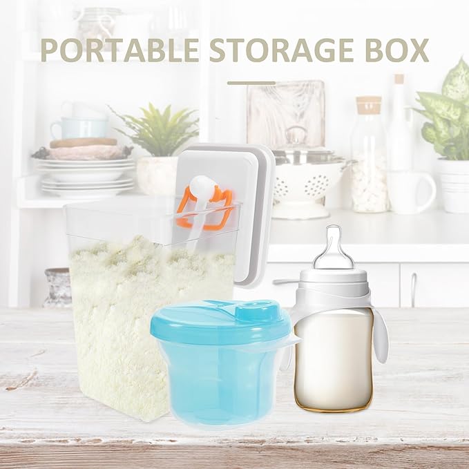 Healifty Rotating Milk Powder Box 3-Compartment Portable Baby Formula Dispenser Food Storage Container for Travel and Outdoor Feeding